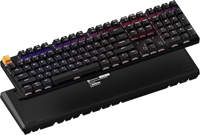 Keychron KJ5 Wireless Custom Mechanical Keyboard, 2.4 GHz Bluetooth QMK Full-Size Layout RGB, Hot-swappable Banana Switch Compatible with Mac Windows Linux, for Gaming Office - Black
