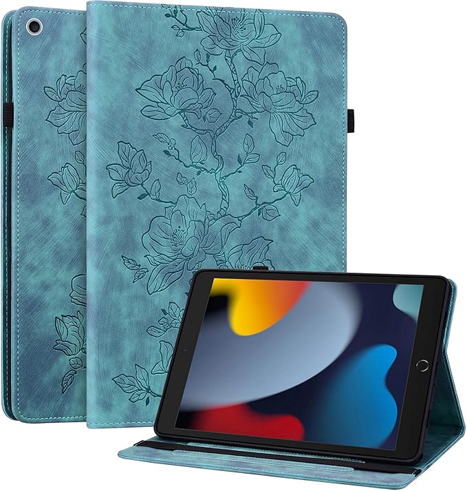 Case for iPad 9th/8th/7th Generation 10.2 Inch 2021/2020/2019, for iPad Air 3rd Gen/Pro 10.5 Inch,Auto Wake/Sleep Slim PU Leather Folio Cover with Multi-Angle Stand and Pen Holder, Light green