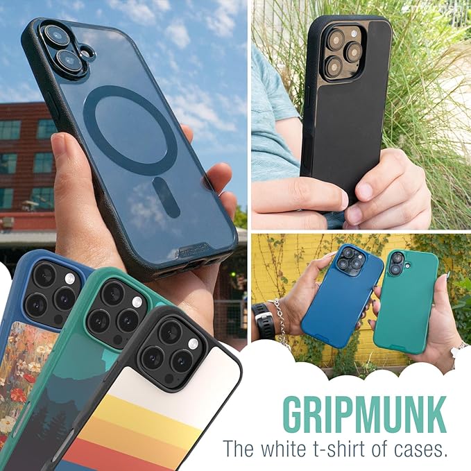 Smartish® iPhone 16 Pro Max Magnetic Case - Gripmunk Compatible with MagSafe [Lightweight + Protective] Slim & Thin Grip Cover with Microfiber Lining for Apple iPhone 16 Pro Max - Wildflower Fields