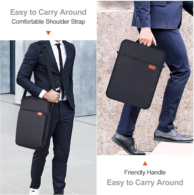 12.9 Inch Tablet Laptop Sleeve for Macbook Pro 14.2 Inch/Air 13.6"/Neo 13,Samsung Galaxy Tab S11 S10 S9 Ultra 14.6",iPad Pro 13 M5 M4/Air 13 M4 M3 M2/Pro 12.9 Carrying Case,Surface Laptop 13.8"-Black