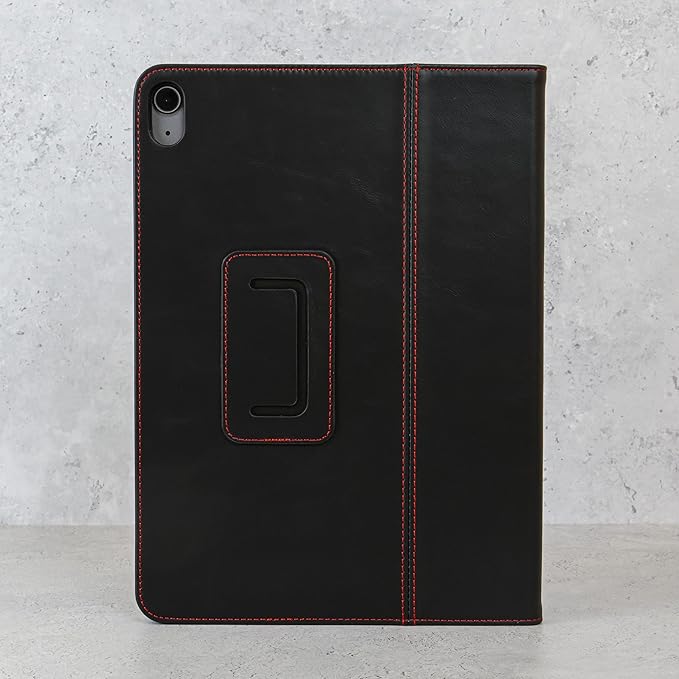 Casemade Real Leather Case Compatible with iPad 11th Gen A16 2025 / 10th Gen (2022) - Full-Grain Leather Cover, Auto Sleep/Wake, Dual Stand Position (Black)