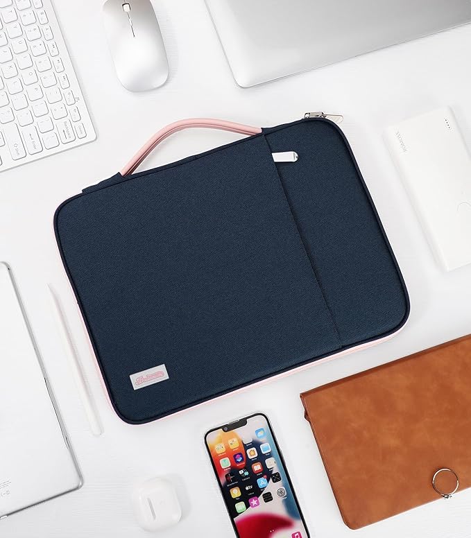 Dadanism 9-11" Tablet Sleeve Padded Carrying Case with Handle for iPad A16 11", iPad 10th Gen/Air5/4 10.9", iPad Air M4/Pro M5 11", iPad 9/8/7th Gen 10.2", Galaxy Tab A11+ 11", Remarkable 2, Indigo