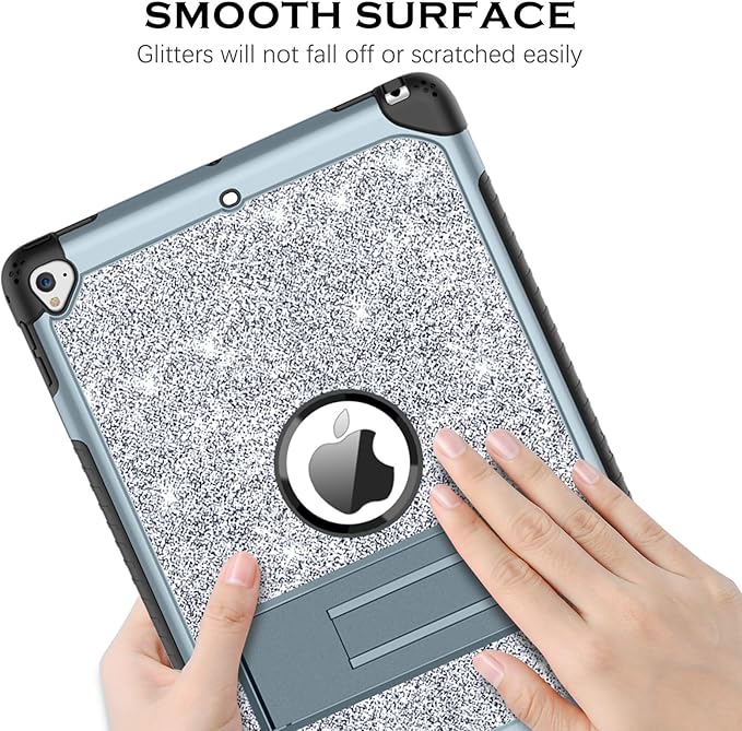 YINLAI Case for iPad 6th Generation,iPad 5th Generation Case,iPad 9.7 Case,Glitter Women Shockproof Drop Protection Cover with Kickstand iPad 9.7 inch iPad Air2 A1893/A1954/A1822/A1823,Titanium Blue