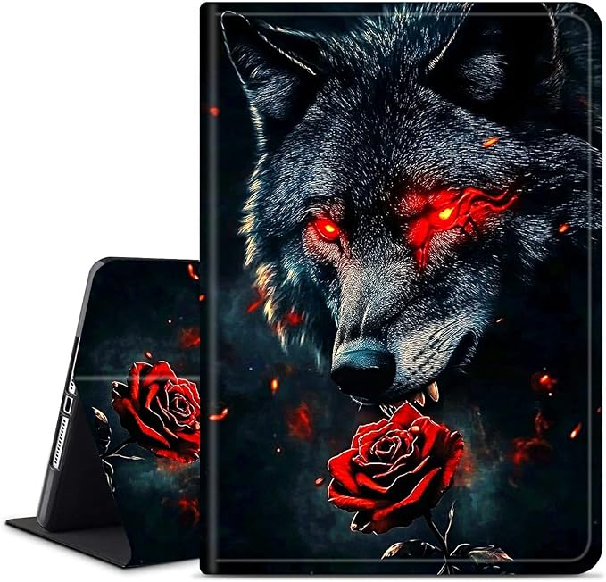 for Amazon Kindle Fire 7 (12th Generation, 2022 Release) 7" Tablet Case, Slim Kickstand Stand Leather Smart Cover with Auto Wake/Sleep, Green Sky Cat