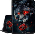 for Amazon Kindle Fire HD 8 (8th/7th/6th Generation, 2018/2017/2016 Release) 8" Tablet Case, Slim Kickstand Stand Leather Smart Cover with Auto Wake/Sleep, Green Sky Cat