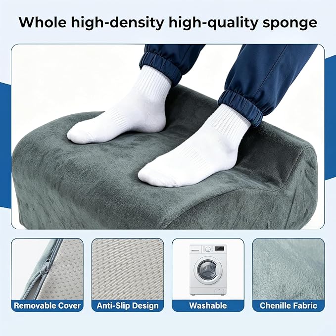 Foot Rest for Under Desk at Work. Multifunctional 3-Tier Foot Stool Office Desk Accessories, Soft Ergonomic Footrest,Support Foot Pillow,Heel Chair,Leg Elevation Pillow (Gray, One Size)
