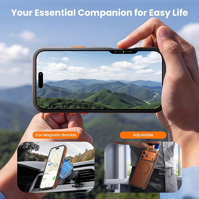 2 in 1 for iPhone 17 Pro Max Case,[1 Screen Protector],7X Military-Grade Drop Protection,Fits MagSafe,Tough, Rugged & Durable for Heavy Duty iPhone 17 Pro Max Case,Orange