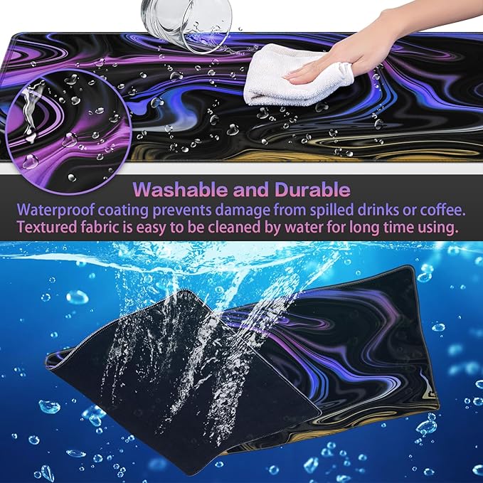 Canjoy Gaming Mouse Pad, Fluid Pattern Mouse Pad 31.5x15.7inch Large Extended Computer Mouse Mat Keyboard Full Desk Mousepad for Gaming, Office, Home