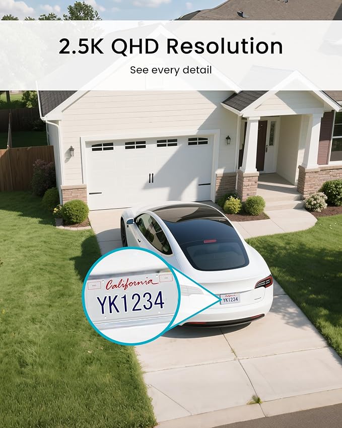 youkey Solar Security Camera Wireless Outdoor 2.5K, 24/7 AOV Recording, No Subscription Cameras for Home Security with Dual Solar Panel, AI Detection, 2.4Ghz Wi-Fi 6, Easy Setup, Hub Compatible