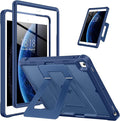 DTTO Case for iPad 6th/5th Generation 9.7 Inch 2018/2017, Adjust Kickstand Freely, Built-in Screen Protector, Frosted Full-Body Shockproof Protective Cover for iPad Air 2 / Pro 9.7, Navy Blue