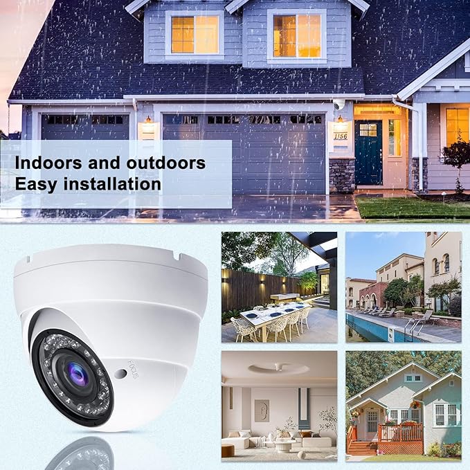 Anpviz Analog CCTV Camera 1080P HD 4-in-1(TVI/AHD/CVI/960H CVBS), 4X Manual Focus/Zoom Analog Camera 2.8-12mm Varifocal Lens, 36 IR-LEDs Dome Turret Security Camera for Indoor and Outdoor