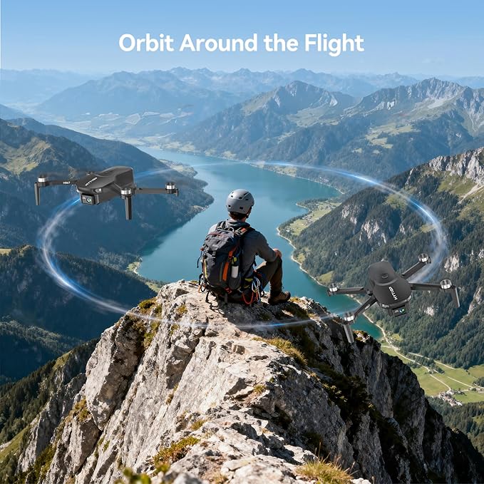 Drone with Camera for Adults 4K, 90° Remote Adjustable Lens Foldable Quadcopter, Brushless Motor, 36 Mins Flight with 2 Batteries, Optical Flow Hover, Easy for Beginners,Under 249g(Black)