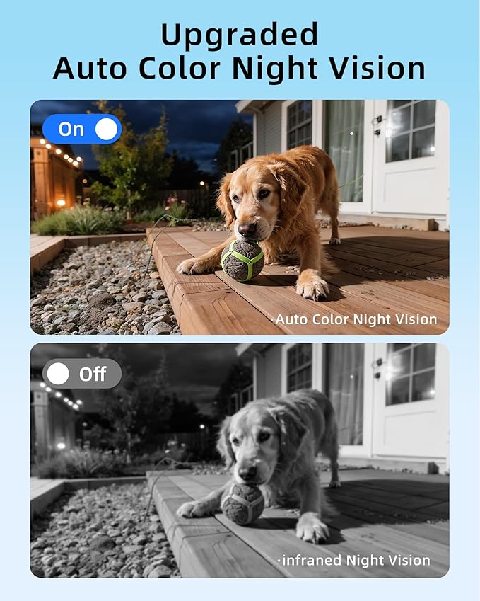 2K/3MP Security Camera Wireless Outdoor,Solar Powered WiFi Cameras for Home Security with AI Motion Detection,Color Night Vision(Spotlight),Instant Alert,2-Way Audio,Siren&SD/Cloud Storage,Only 2.4GHz