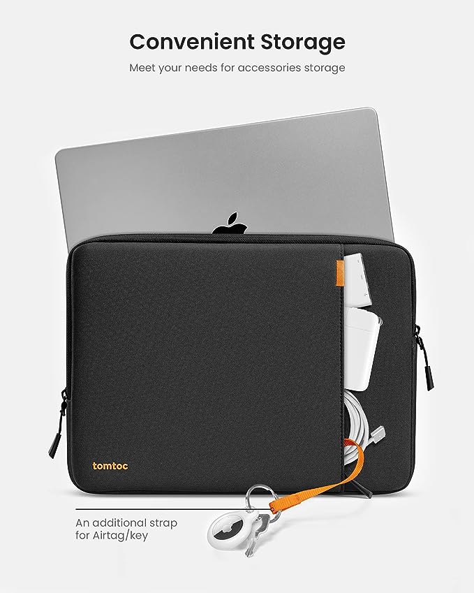 tomtoc 360° Protective Laptop Sleeve for 15-inch New MacBook Air M5/A3448 (2026), M4/A3241, M3/A3114, M2/A2941, Water-Resistant Laptop Case Fits 15-inch MacBook Pro A1990 A1707 & Surface Laptop AI PC