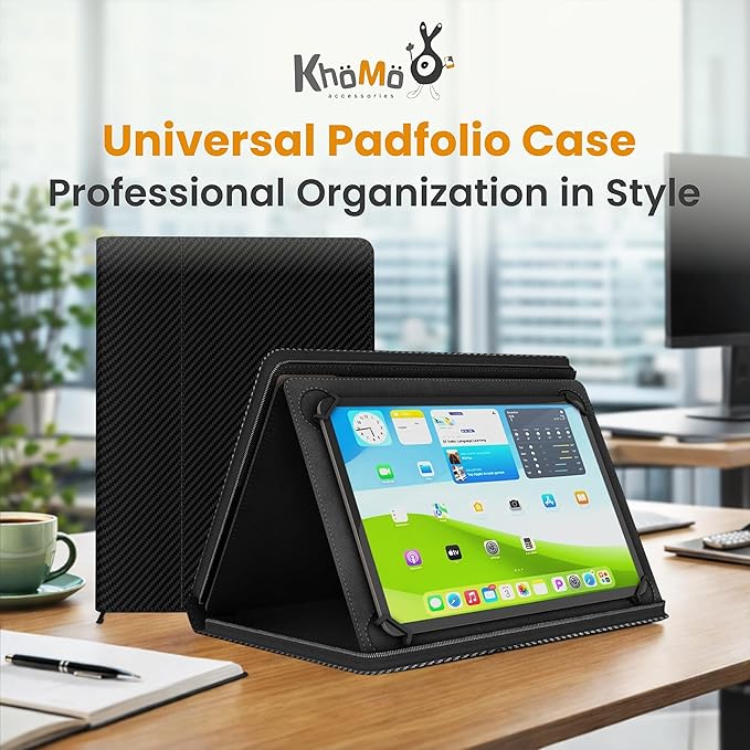 Universal Padfolio Case – Tablet Portfolio Organizer with Notepad Holder – Compatible with iPad 10th 11th Gen, iPad Pro 11, iPad 7 8 9 10.2 10.9 and 9.7 inches