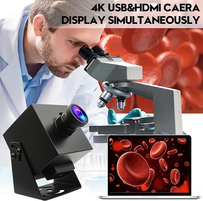 ELP 4K HDMI USB Camera Wide Angle PC Webcam 2X Digital Zoom H.264 8mp USB Security Camera (200degree Fisheye Lens)
