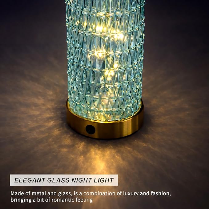Oneach 27.75" Coastal Table Lamps Set of 2, Clear Blue Bedside Lamp with Glass Nightlight, USB A+C, Unique Desk Lamps for Living Room, Bedroom, Nightstand, End Table (2 Bulbs Included)