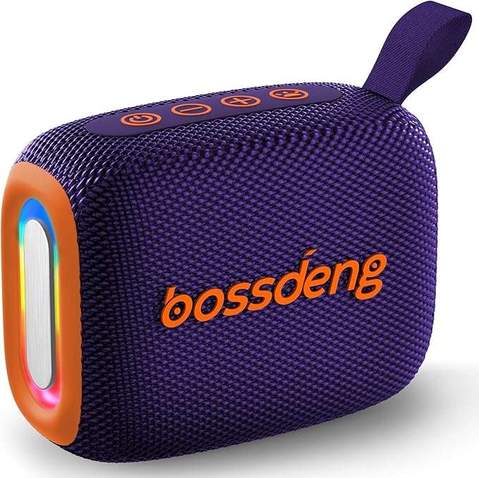 Portable Waterproof Bluetooth Speaker IPX5 for Outdoor,HD Sound All-Day Playtime, BT5.3,Wireless Speakers with Lights, Essentials for Beach/Party/Camping,Gifts for Men Women Boys Girls-Purple