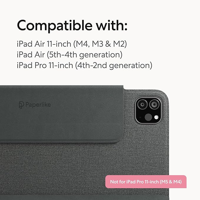 Paperlike® Folio Case for iPad Air 11 inch (M4 / M3 / M2) & iPad Air (5th / 4th Generation) & iPad Pro 11 inch (4th / 3rd / 2nd gen.) - Magnetic, Pencil Charging, auto Sleep/Wake