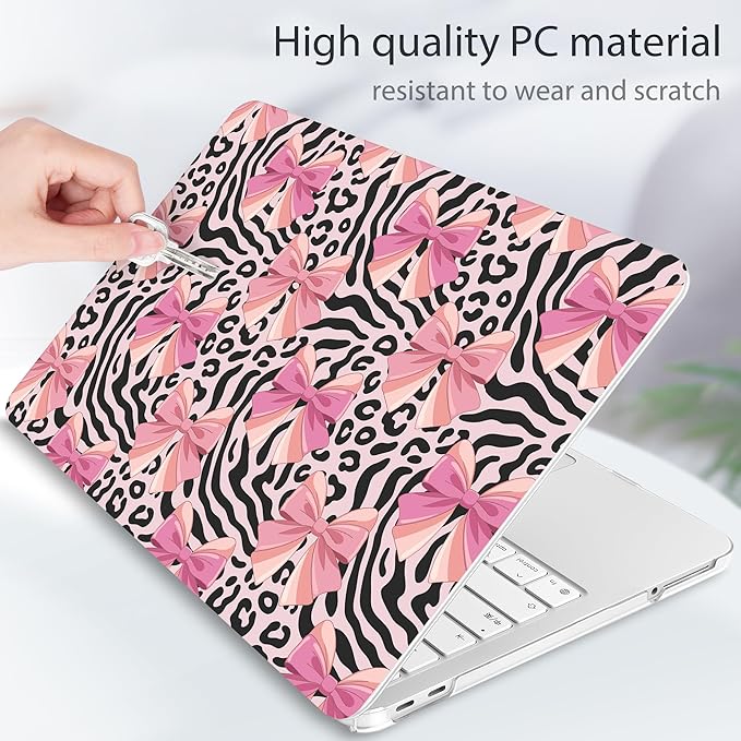 Tuiklol for 2026 MacBook Neo 13 Inch A18 Pro Chip Case, (Model A3404) Anti-Scratch Anti-Drop Slim Hard PC Shell Case with Shockproof Protective MacBook Neo Laptop Cover, Grid Bow