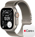 Apple Watch Ultra 3 [GPS + Cellular 49mm] Running & Multisport Smartwatch w/ Rugged Titanium Case w/ Natural Titanium Milanese Loop - L w/ AppleCare+ (2 years)
