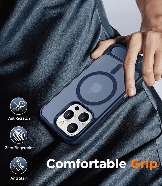 Magnetic Compatible with iPhone 16 Pro Max Case, [Built-in Invisible Kickstand][Compatible with MagSafe] [Military Grade Shockproof] Slim Translucent Matte Phone Case for iPhone 16 Pro Max 6.9"