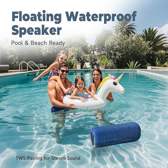 TAZATA IPX7 Waterproof Bluetooth Speaker - 30W HD Sound, 8H Playtime, TWS Pairing, BT5.3, Portable for Pool/Beach/Shower,Birthday Gift, Valentines Day Gifts