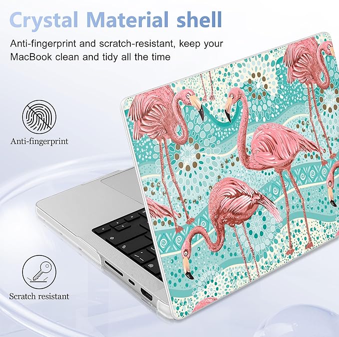 May Chen for 2026 MacBook Pro 14-inch M5 M4 M3 M2 M1 Pro/Max Chip, Release 2026 2025-2021, Model A3427 A3426 A3434 A3112 A3401 A3185, Plastic Hard Shell with Keyboard Cover, Flamingo