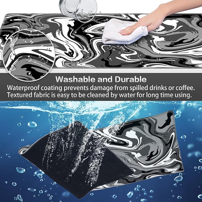Canjoy Gaming Mouse Pad, Fluid Pattern Mouse Pad 31.5x15.7inch Large Extended Computer Mouse Mat Keyboard Full Desk Mousepad for Gaming, Office, Home