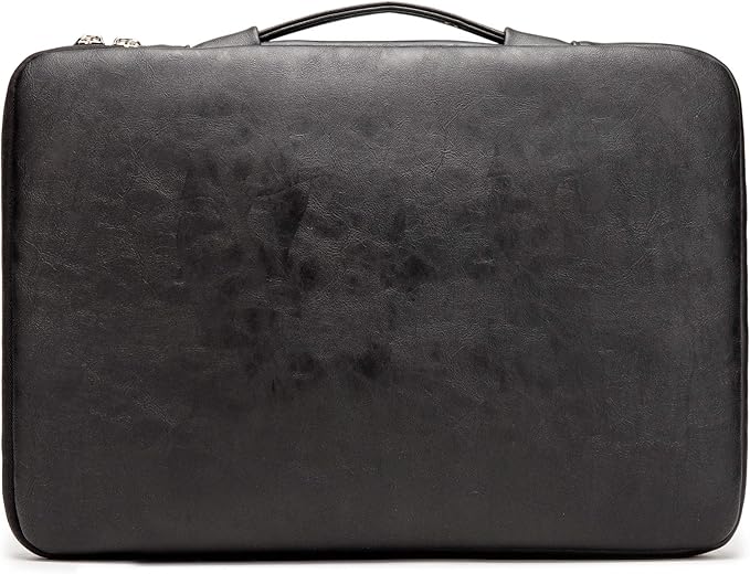 Kinmac 360° Heavy Duty Protective Laptop Sleeve Case Bag Cover with Handle for MacBook Air 13 inch,iPad Pro 13 inch and 13.3 inch HP,Dell,Lenovo,Asus,Acer Laptop (Black PU)
