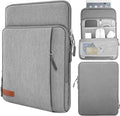 MoKo 9-11 Inch Tablet Sleeve Bag Carrying Case with Storage Pockets Fits New 11-inch iPad Air M4 2026/iPad Pro M5, iPad Pro/A16 11, iPad Air 5/4th 10.9, iPad 9/8th 10.2, Tab S8/S9 11, Light Gray