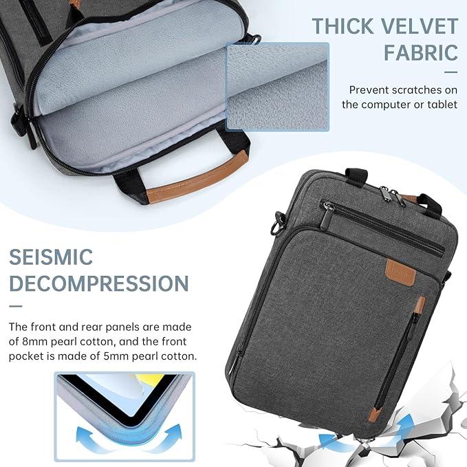 9-11 Inch Tablet Sleeve Bag, Padded Protective Travel Carrying Case for iPad A16 2025, iPad Air M4 11-inch 2026 M3 M2, iPad Pro M5/M4 11 inch, iPad 10/9/8/7th, Galaxy Tab A9+/S9/S8 11"