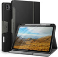 Antbox for iPad Pro 11 Inch Case M5 2025/M4 2024, Built-in Pencil Holder, Fully Supports Pencil Pro/USB-C, Auto Sleep/Wake Function Vegan Leather (Black)
