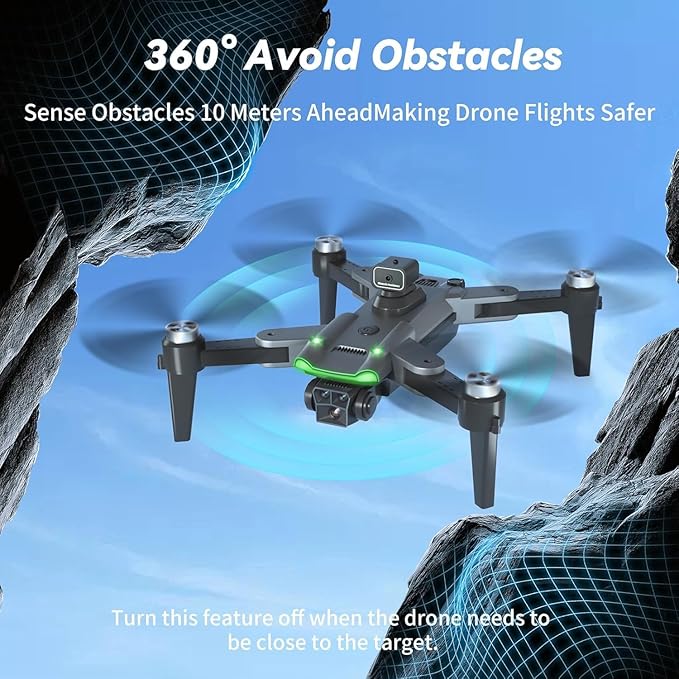 S166 Drone with Camera 4K for Adults, Professional GPS Drone with Auto Return, 4-Way Obstacle Avoidance, Follow Me, 60 Mins Flight Time (3 Batteries), Foldable RC Quadcopter with Case (Standard)