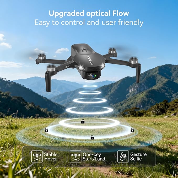 Drone with Camera for Adults 4K, 90° Remote Adjustable Lens Foldable Quadcopter, Brushless Motor, 36 Mins Flight with 2 Batteries, Optical Flow Hover, Easy for Beginners,Under 249g(Black)