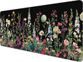 Floral Desk Mat Cute Plant Wildflowers Flowers Large Gaming Mouse Mat with Stitched Edges,Non-Slip Waterproof Rubber Base Mous Mat 31.5"x11.8" Office Computer Keyboard Laptop Home