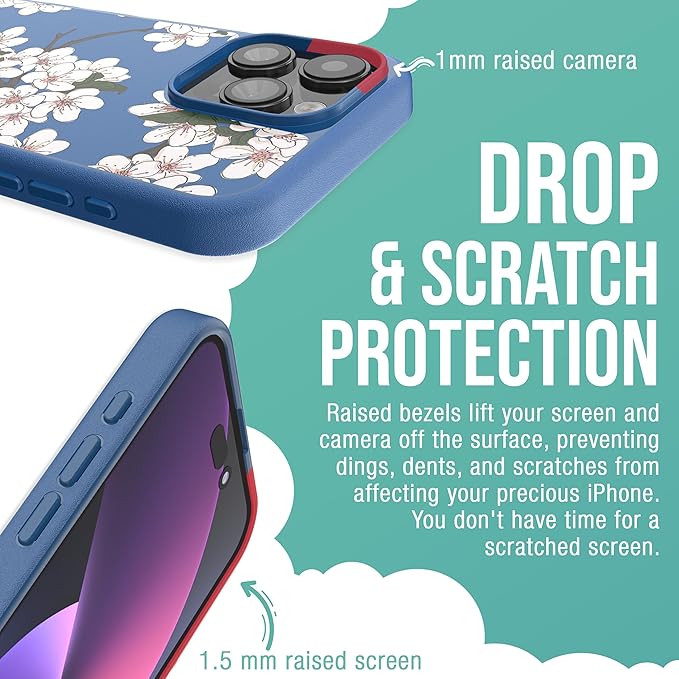 Smartish® iPhone 15 Pro Max Magnetic Case - Gripmunk Compatible with MagSafe [Lightweight + Protective] Slim/Thin Grip Cover with Microfiber Lining for Apple iPhone 15 Pro Max - Custom Prints