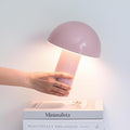 Brightech Celia Mood Lamp – 10" Touch-Controlled Mushroom Table Lamp, Cordless & Dimmable LED, Portable & Rechargeable Bedside Night Light, Sustainable Recycled Modern Patio Lamp for Home Décor – Pink