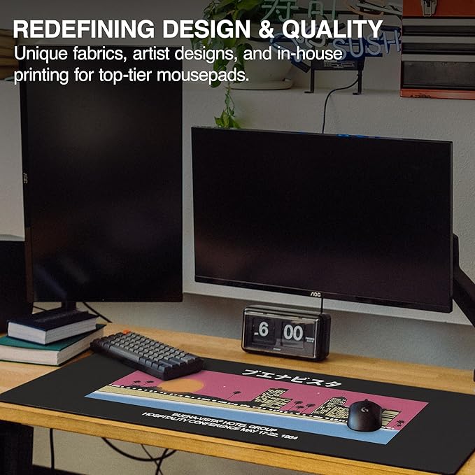 MPCO. Original Large Gaming Desk Mat – 36" x 17" Duraglyde OZGMX Buenavista Full Desk Mouse Pad for Smooth Precision – Non-Slip, Washable Extra-Large PC Mouse Pad for Gaming Sessions