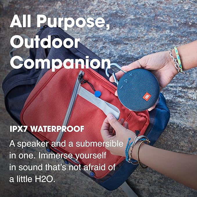 JBL Clip 3, Fiesta Red - Waterproof, Durable & Portable Bluetooth Speaker - Up to 10 Hours of Play - Includes Noise-Cancelling Speakerphone & Wireless Streaming