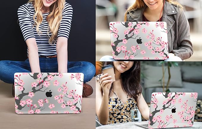 CISSOOK Compatible with MacBook Air 13.6 Inch Case A2681 A3113 A3240 A3449 2022-2026 Release, Hard Shell Case with Keyboard Cover for MacBook Air 13.6 M2 M3 M4 M5 - Cherry Blossoms