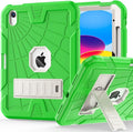 SIBEITU for iPad Case 11th A16/ 10th Generation 2025/2022, Heavy Duty iPad 10 Case with Built-in Kickstand & Pencil Holder, Hybrid 3-Layer Protective iPad 10th 10.9" Cover for Kids Boys Girls, Green