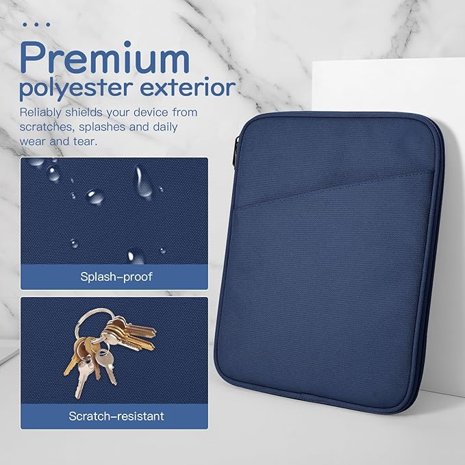 Dadanism 9-11" Tablet Sleeve Bag Carrying Case for iPad (A16) 11th Gen 11", iPad 10th Gen 10.9" Air 5/4, iPad Air M4/Pro 11", iPad 9/8/7th, Galaxy Tab A11+ Plus 11", Remarkable 2 10.3", Denim