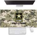 Large Gaming Mouse Pad (31.5" x 15.8") - US Army American Military Strong Patriotic Camo Design, Extra XXL Office Accessories, Premium Stitched Anti-Slip Office Desk Mat
