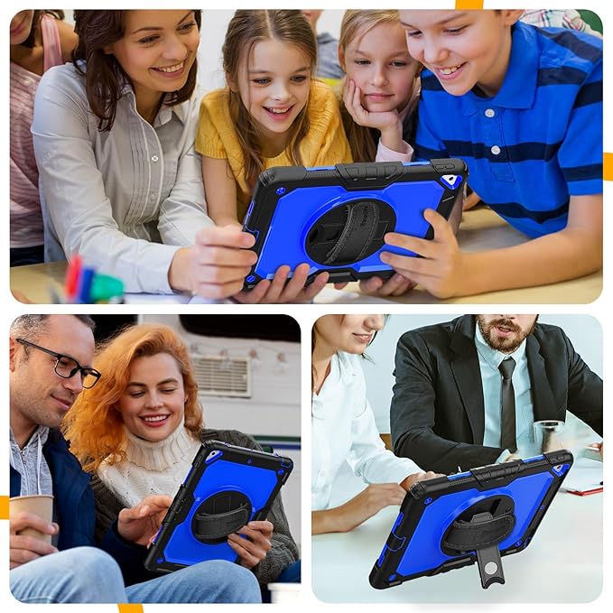 Timecity for iPad Air 3/ Pro 10.5 Inch Case, 360° Rotating Stand, Pencil Holder, Shockproof with Screen Protector & Shoulder Strap - Heavy Duty Protection Case for iPad Air 3rd Gen - Drak Blue