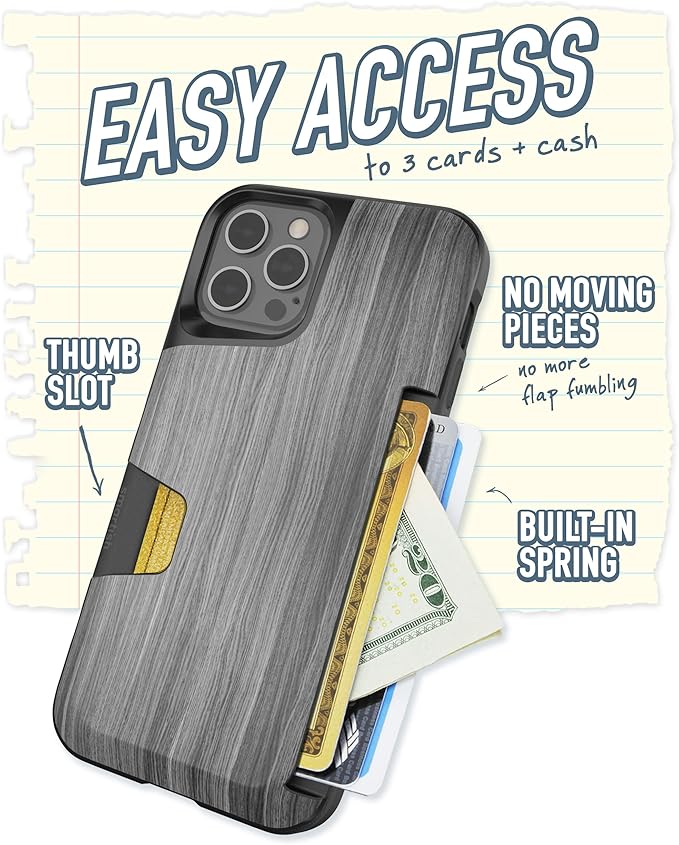 Smartish® iPhone 12/12 Pro Wallet Case - Wallet Slayer Vol. 1 [Slim + Protective] Credit Card Holder - Drop Tested Hidden Credit Card Slot Cover for Apple iPhone 12/12 Pro - Chef's Special