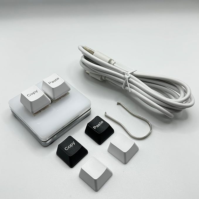 BTXETUEL Copy and Paste 2-Key Keyboard SAYO OSU Keypad Hotswap One Handed Mechanical Gaming Keyboard Cherry Switch RGB Backlit Mini USB Keypad for macros or Rhythm Games