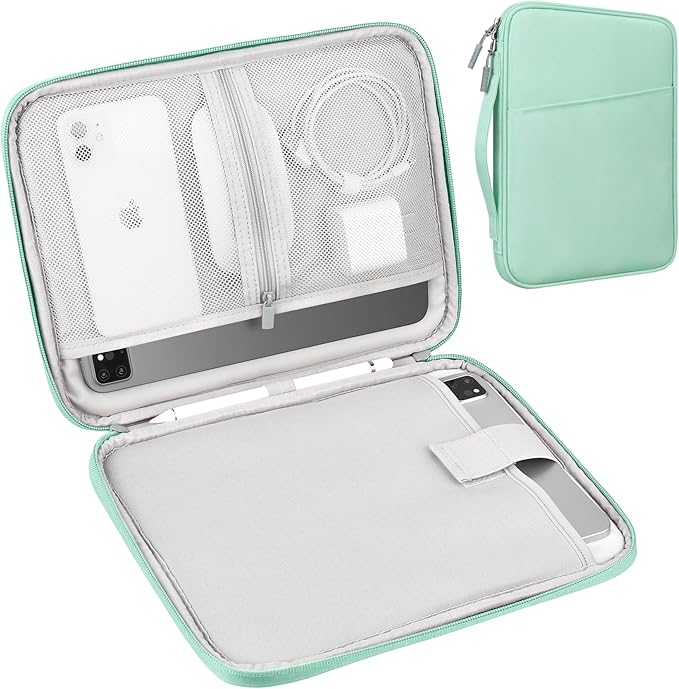 Lacdo Tablet Sleeve Bag Carrying Case for 11 inch iPad A16 / 11 inch iPad Air M4 M3 M2 / 11" iPad Pro M5 M4 / 10.9" iPad / 10.2" iPad / 10.9" iPad Air, 11" Samsung Galaxy Tab A9+, iPad Sleeve, Green