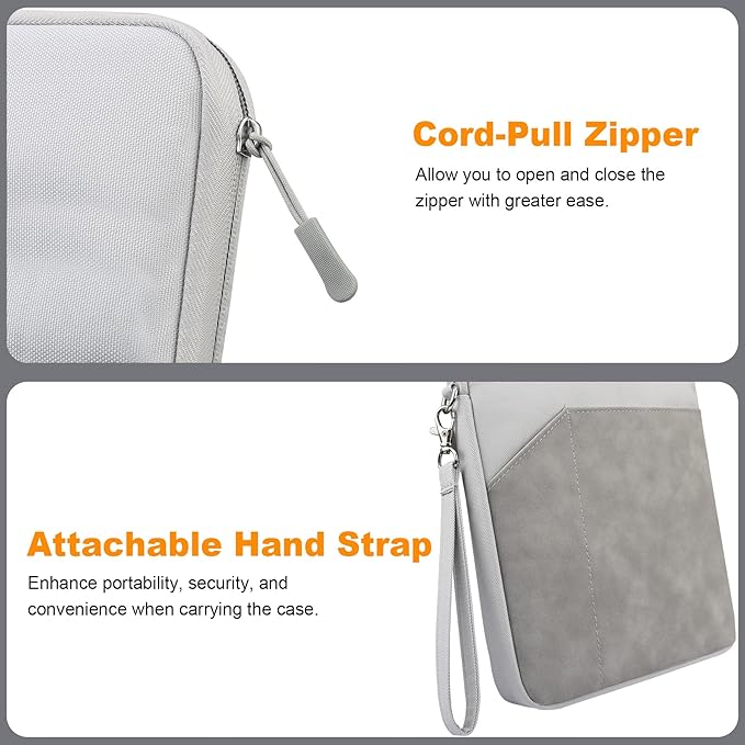 Lacdo Tablet Sleeve Case for 11 inch iPad A16 / 11 Inch IPad Air M4 M3 M2 / 11 inch iPad Pro M5 M4 / 10.9" ipad / 10.2" iPad / 10.9" IPad Air / 11" Samsung Galaxy Tab A9+, Protective iPad Sleeve, Gray