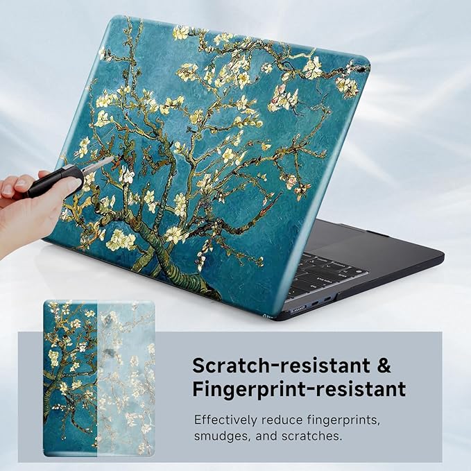 Funut for MacBook Air 13 inch Case M5 M4 M3 M2 2026 2025-2022 A3449 A3240 A3113 A2681, Funut Plastic Laptop Hard Shell Case & Keyboard Cover for M2 M3 M4 M5 MacBook Air 13 inch, Van Gogh Blossom